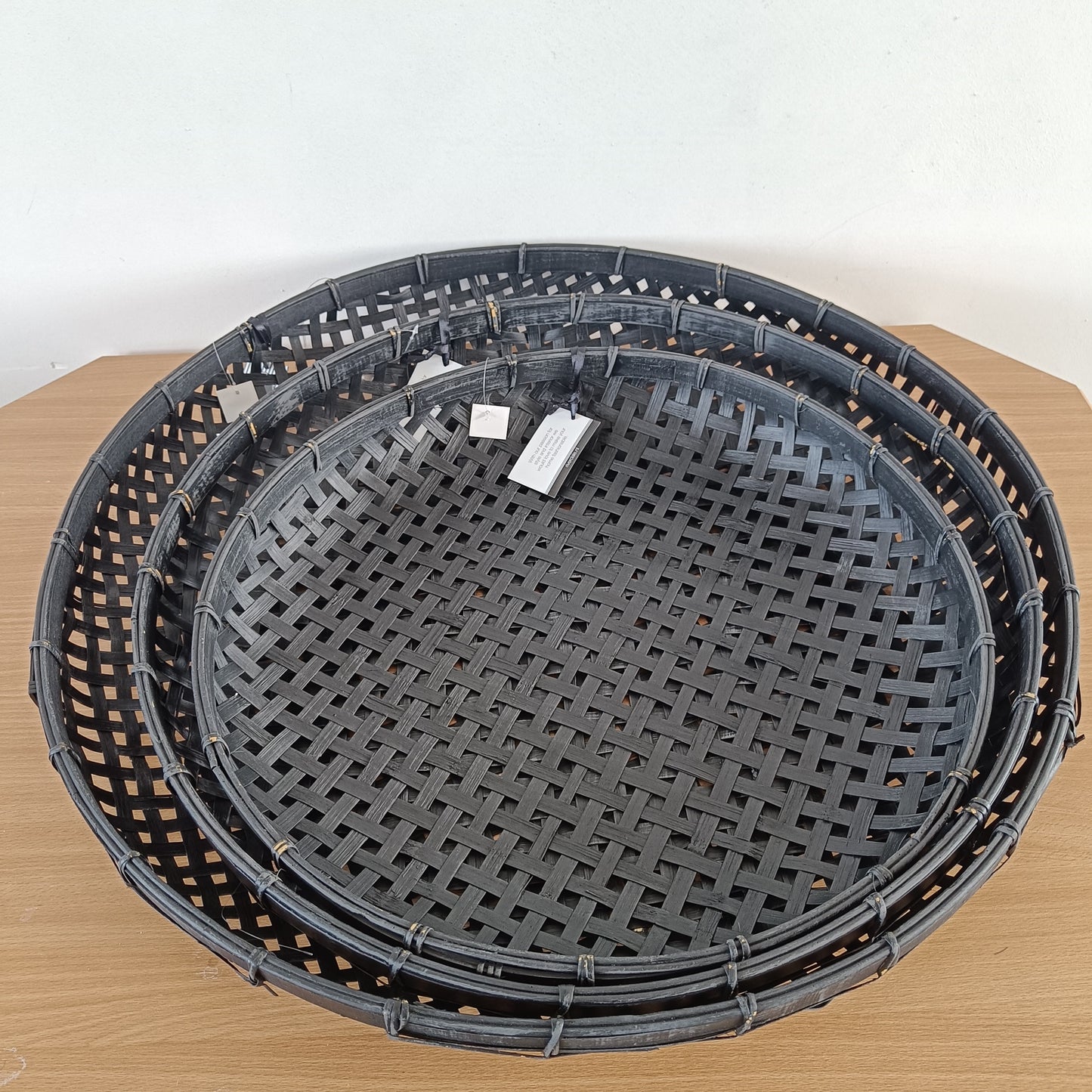 Zwarte Casual Opbergmandenset van 3 Stuks – 65 cm, 57 cm en 48 cm